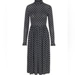 STINE GOYA Clarabelle Midi‎ Dress Star Print Jersey Black Blue White {H51} Small Photo 3