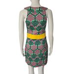 Tracy Negoshian Mint Multicolored Geo Contrast Waistband Shift Dress Size Small Photo 4