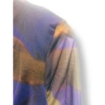 ZARA  Y2K Ruched Sheer Mesh Dress Medium Abstract Purple Pink Black Long Sleeve Photo 4