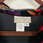Coldwater Creek  Floral Velvet Button Down Tunic Shirt Size Large Photo 1