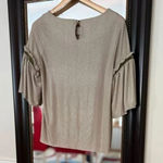Anthropologie VERO‎ Moda  Crew Neck Metallic Top Size Small Photo 1