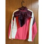 The North Face Hyvent Womens Large Pink White Hooded Full Zip Winter Warm Pocket Photo 9