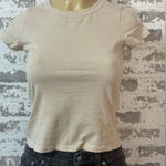 ZARA  Cream Short Sleeve Top 100% Cotton Photo 0