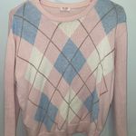 Brandy Melville light pink argyle sweater Photo 0