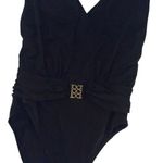 Bleu Rod Beattie Womens Ruched Open Back Halter One Piece Swimsuit Black Size 4 Photo 1