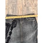 Bisou Bisou Y2K 90s 2000s  Women's Black Fishtail Embroidered Denim Skirt Size 8 Photo 2