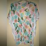 Miken Swim Floral Top with Lace Trim Multiple Size XL Photo 1