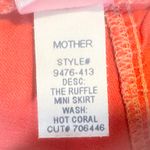 MOTHER Denim NWT - The Ruffle Mini Skirt in Hot Coral Photo 4