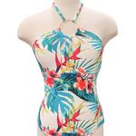 Vince Camuto Logo Ring Halter One Piece Swimsuit - Balines Floral Size 12 NWT Photo 1