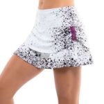 Lucky in Love City Graffiti Splatter Ruched Tennis Skirt Skort White Purple XS Photo 0