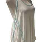 Elegant White Tank Top with Aqua Accents Photo 0