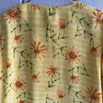 Saks 5th Avenue Vintage 90s Saks 100% Silk Button Down Blouse Yellow Plaid and Floral Print Sz M Photo 6