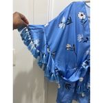 Sachin & Babi Amelia Blouse Tassels Cocktail Party Women Blue Short Sleeve 3XL Size 3X Photo 3