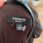 Premise Brown Leather Trim Sheath Dress Size 6 Photo 9