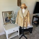 Free People NWT Driftwood tan faux suede Sherpa lined boho western penny lane coat jacket L Photo 1