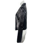 Essue  Black Sequin Open Front Long Sleeve Disco Night Out Party Blazer Jacket S Photo 1