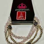Paparazzi Bracelets -  - set of 4 pink and silver colored beads. Elastic. Roses. New! Photo 0