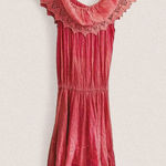 None Vintage Hot pink crotchet off the shoulder whimsical Flowy midi dress M Photo 0