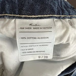 Kancan Bernice High Rise Boyfriend Jeans Distressed Dark Wash Raw Hem Size 28 Blue Photo 8