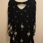 Free People Black Oxford Embroidered Long Sleeve Mini Dress Size XS Photo 0