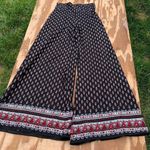 Black, red & white wide leg hippy boho‎ pants size small Black Photo 2