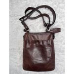 Y2K Lip Pell Italy Brown Genuine Leather Crossbody Bag Messenger Style Photo 2