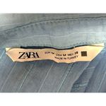 ZARA Women's Blue Textured Long Sleeve Collared Button Down Shirt Blouse Top M Photo 2