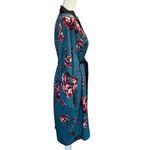 Soprano  Floral Kimono Robe Teal/Pink/Black Sash Size Large Boho Festival Photo 2