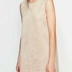 ZARA  Faux suede Cream Straight Fit Square Back Mini Dress Photo 0