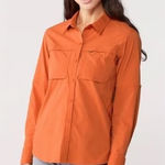 REI Orange Sahara Hiking Long Sleeve Button Down Top Women’s Size XL Photo 0