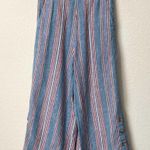 Madewell Side-Button Huston Pull-On Crop Pants in Rainbow Stripe Photo 2