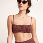 Mara Hoffman sia brown python snake print bandeau strappy bikini top XS Photo 0
