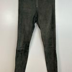 Alice + Olivia 100% Lamb Skin Sued Charcoal Grey Zip Front Legging/Pants Size 4 Photo 1