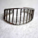 Lucky Brand  Matted Silver Tone Multi Bar Unisex Cuff Very Gently Worn Bracelet Photo 1