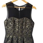 Club Monaco Bria Metallic Gold Honeycomb Mesh Cocktail Dress Sleeveless, Size 6 Photo 3