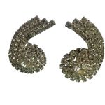Vintage Rhinestone Ear Climber Clip Earrings – Statement Glam Silver Photo 2