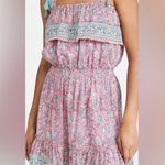 Bell by Alicia Bell Floral Mini Sundress Tassel Bead Cotton Silk Pink Teal S EUC Photo 0