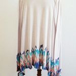 Anthropologie  Guinevere Sapphire Flame Cream Waterfall Cardigan Photo 4