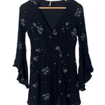 Free People  Black Jasmine Embroidered Long Sleeve Mini Dress 2 Photo 2