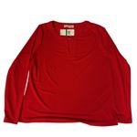 Michael Kors Women's Gold Ring Keyhole Top Long Sleeve Red Size L Holiday NWT Photo 5