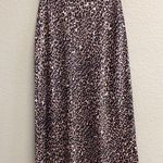 Victoria's Secret  Knit Riot Satin Feel Long Slip Skirt Leopard Print Photo 0