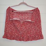 SheIn Ditsy Floral Ruffle Trim Wrap Knot Skirt Red and White Size L Photo 1