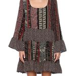 Anthropologie Easel Paisley Babydoll Tiered Ruffle Long Sleeve Bohemian Tunic Dress Small Photo 2