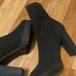 DKNY  Logo Chunky Platform Ankle Knot Bootie Women’s US 7 Black Color 4”Heel NWT Photo 6