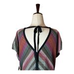 Rachel Roy Purple Black Striped Mariposa Metallic V Neck And Back Top Size S NWT Photo 5