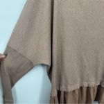 Free People We The Free Bring In The Sunshine Brown Peplum Shirt Size Small Boho Photo 3