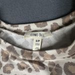 Como Blu Lounge Set Womens Small Beige Leopard Print Sweatshirt Joggers Knit Tan Photo 6