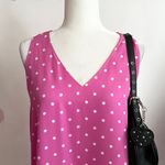 Pink Polka Dot Asymmetrical Top, Y2K, Coquette, Barbiecore, 2000s, Large‎ Photo 1