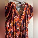 Old Navy Floral Midi Dress - Burgundy and Orange Photo 6