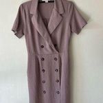 Monteau  Los Angeles Collared Double Breasted Short Sleeve Nude Dress Sz Med Photo 0